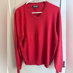 Red silk/cashmere V-neck Sweater